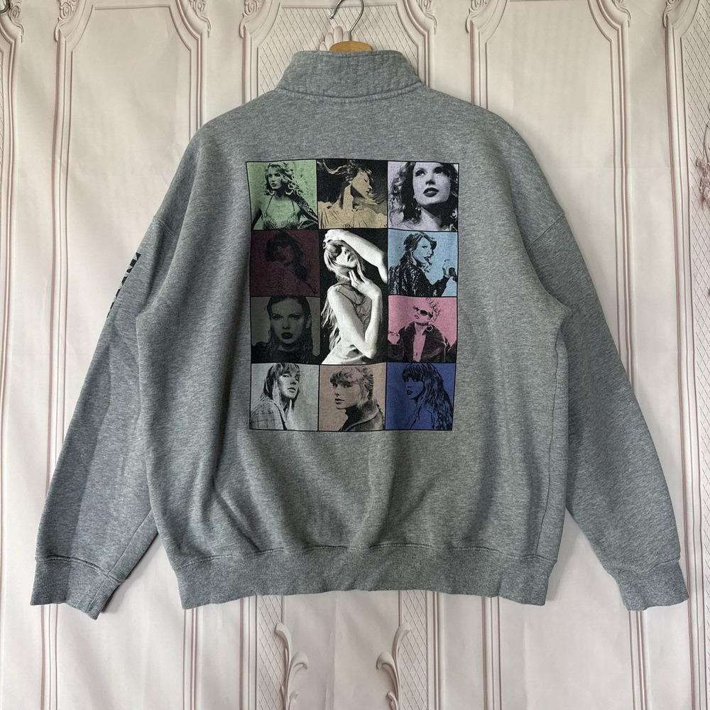 Taylor SOLD Tour Gray Quarter Zip Pullover Sweater Size Sold